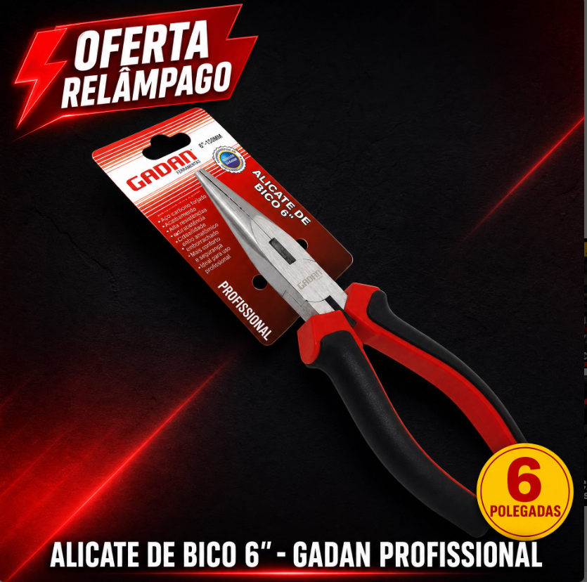 ALICATE DE BICO MEIA CANA 6" - GADAN