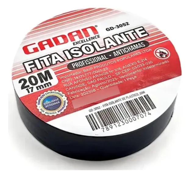 FITA ISOLANTE 20M x 17MM ANTICHAMAS- GADAN