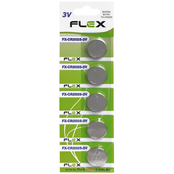 BATERIA CR-2025 FLEX EM CARTELA C/ 5 UN.