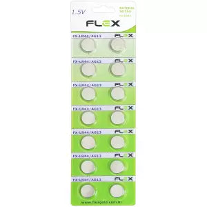 BATERIA LR44 FLEX EM CARTELA C/14 UN.