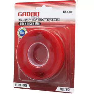 FITA DUPLA FACE TRANSPARENTE 4,5M - GADAN
