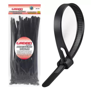 ABRAÇADEIRA DE NYLON REUTILIZÁVEL 7,6X250MM C/ 50UN. PRETA - GADAN