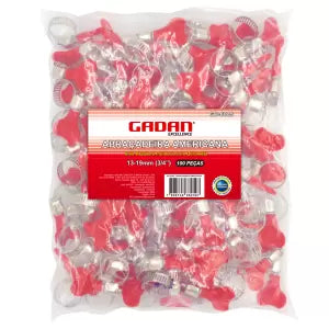 ABRAÇADEIRA DE METAL 13-19MM COM BORBOLETA EM PACOTE COM 100UN - GADAN