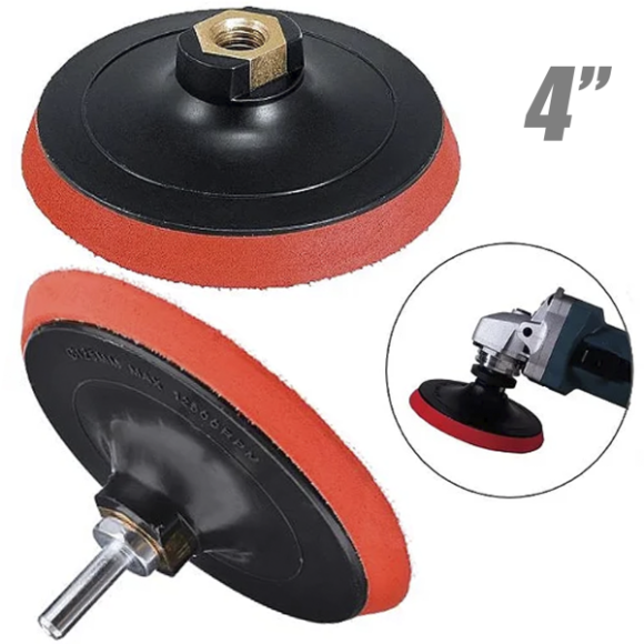 SUPORTE DE BOINA E LIXA COM VELCRO 125MM 4" + ADAPTADOR - GADAN