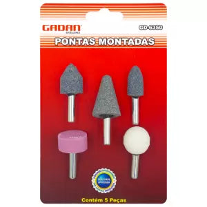 PONTAS MONTADAS P/ MICRO RETIFICA C/5UN. GADAN