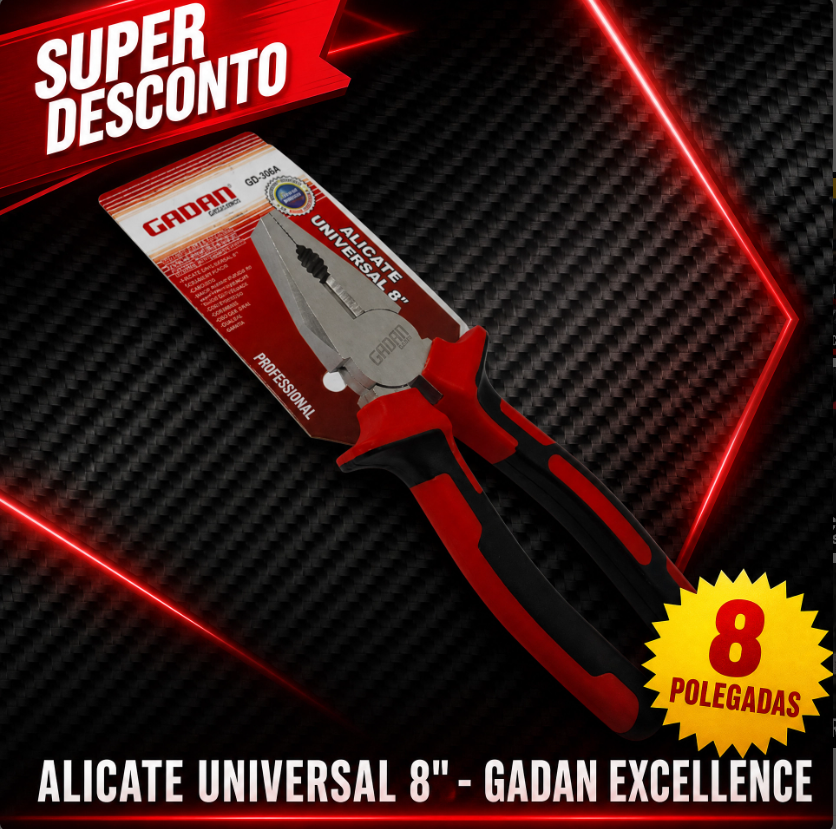 ALICATE UNIVERSAL 8" POLIDO PROFISSIONAL - GADAN