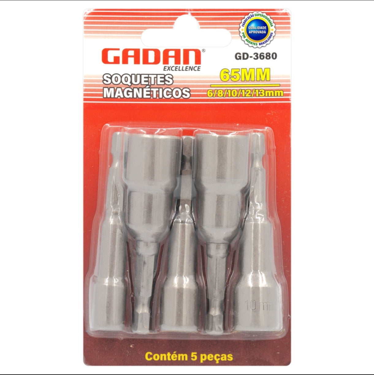SOQUETE MAGNÉTICO 65MM EM KIT COM 5 PCS-GADAN