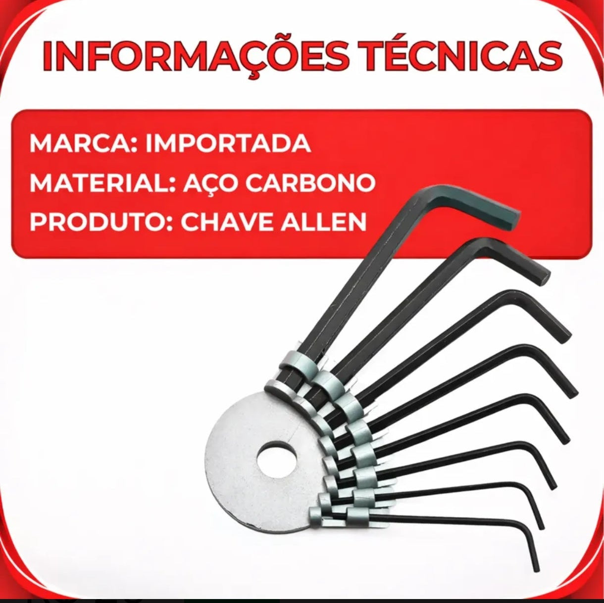 KIT CHAVE ALLEN C/ 8 PEÇAS - GADAN