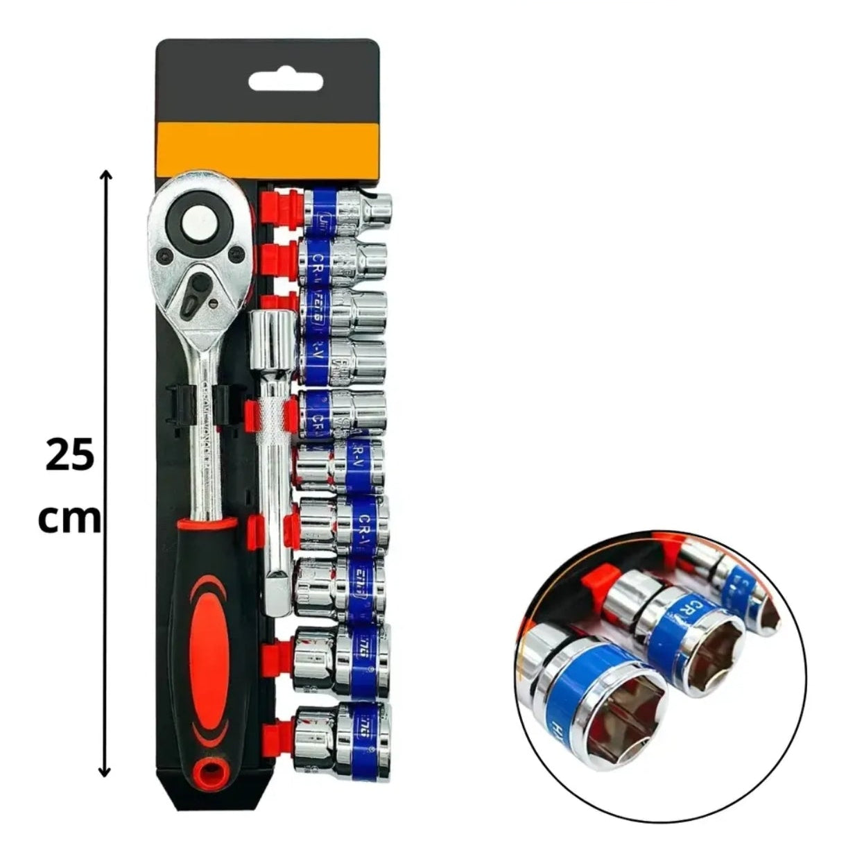 CATRACA REVERSÍVEL 1/2" 8 A 24MM COM 12 PEÇAS PROFISSIONAL-GADAN