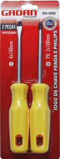 JOGO DE CHAVES FENDA/PHILIPS C/2 PEÇAS - GADAN