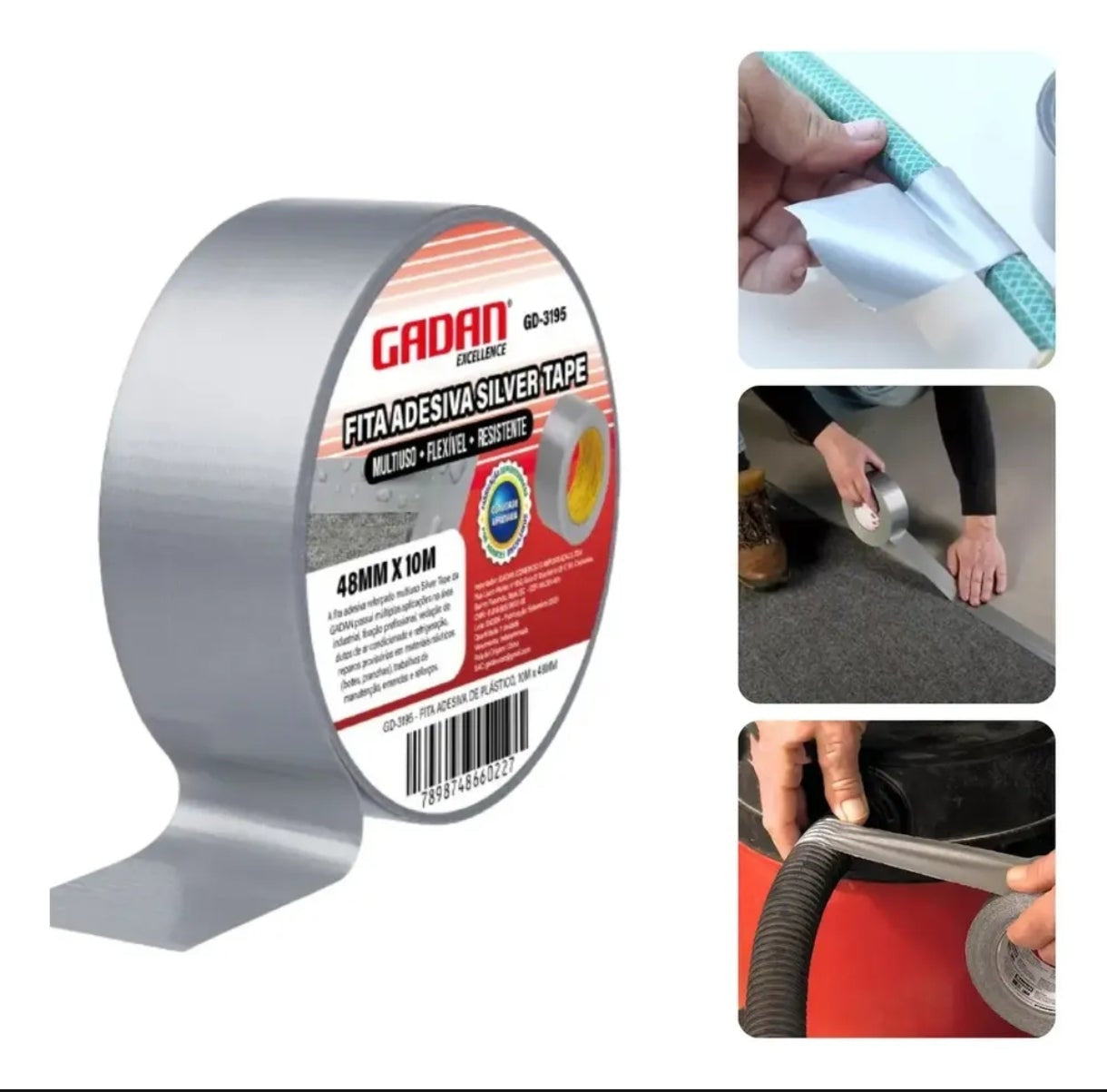 FITA ADESIVA SILVER TAPE 48MM X 10M- GADAN