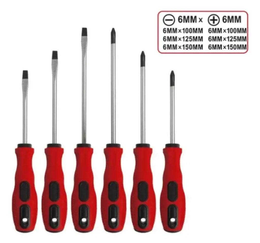 JOGO DE CHAVES FENDA/PHILIPS C/6 PEÇAS  - GADAN