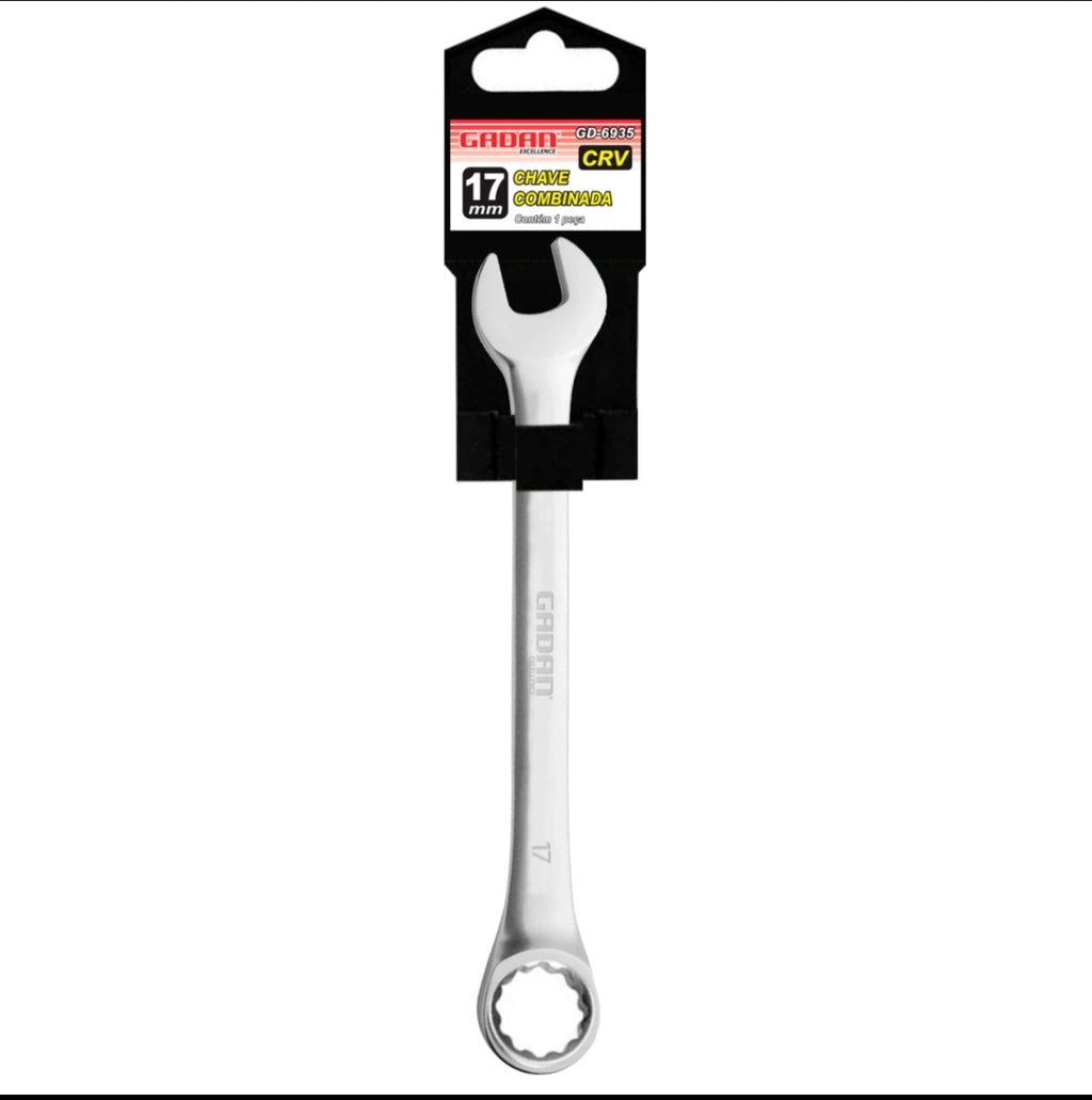 CHAVE COMBINADA 17MM CROMADA PROFISSIONAL -GADAN