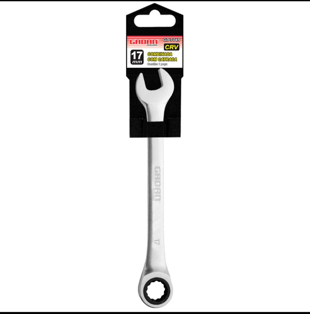 CHAVE COMBINADA COM CATRACA 17MM CROMADA PROFISSIONAL -GADAN
