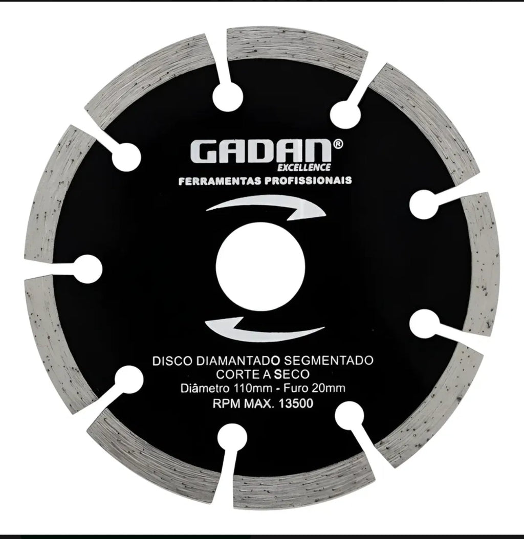 DISCO DE CORTE 4" DIAMANTADO SEGMENTADO A SECO MÁRMORE - GADAN