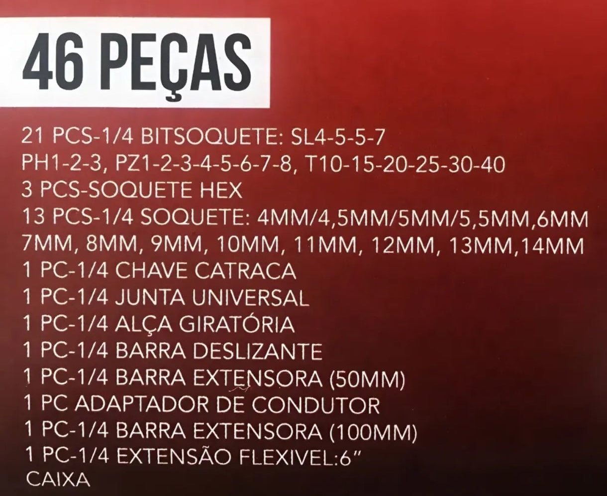 JOGO DE CHAVES CATRACA 46 PEÇAS - GADAN