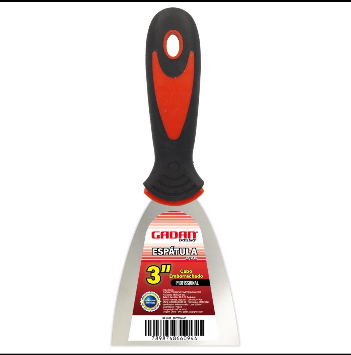 ESPATULA 3" EMBORRACHADA PROFISSIONAL - GADAN