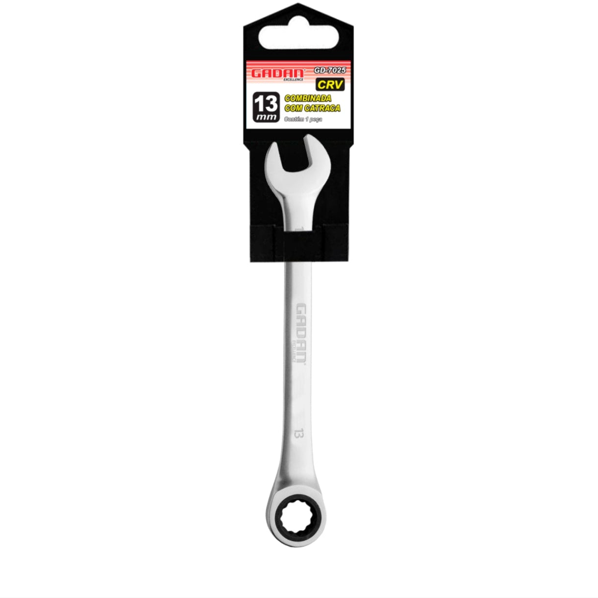 CHAVE COMBINADA COM CATRACA 13MM CROMADA PROFISSIONAL -GADAN