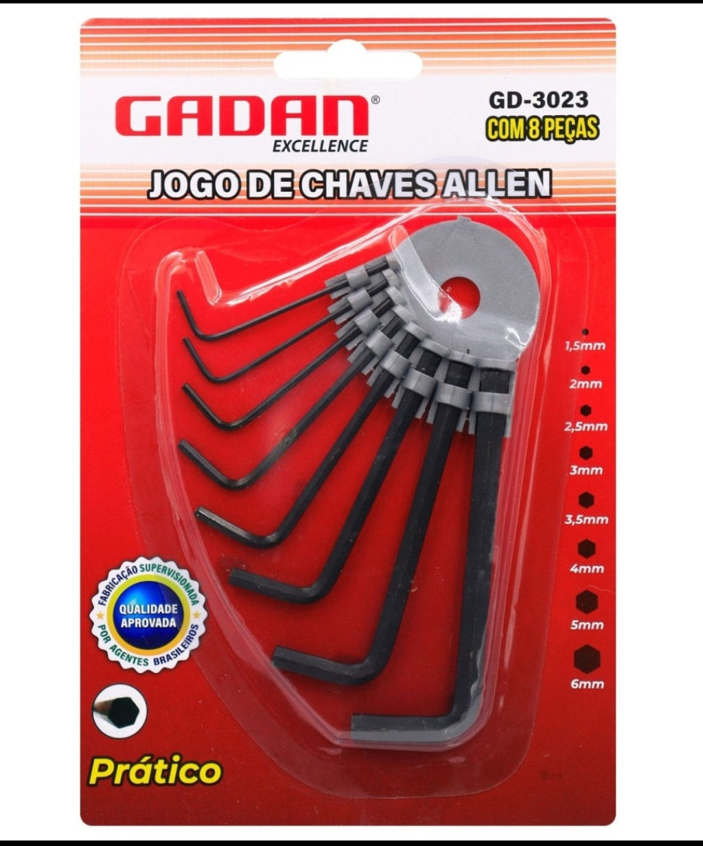KIT CHAVE ALLEN C/ 8 PEÇAS - GADAN