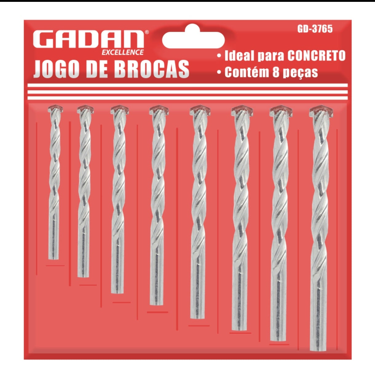 JOGO DE BROCAS PARA CONCRETO C/ 8 PCS-GADAN
