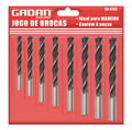 JOGO DE BROCAS PARA MADEIRA C/8 PCS-GADAN